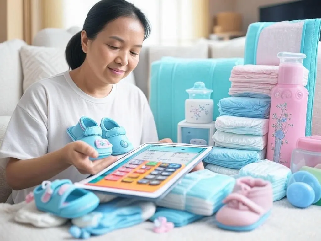 Alt Text: حاسبة الجدول الصيني التفاعلية تعرض توقع نوع الجنين بناءً على عمر الأم القمري وشهر الحمل، مع واجهة بسيطة وملونة بالأزرق والأحمر.