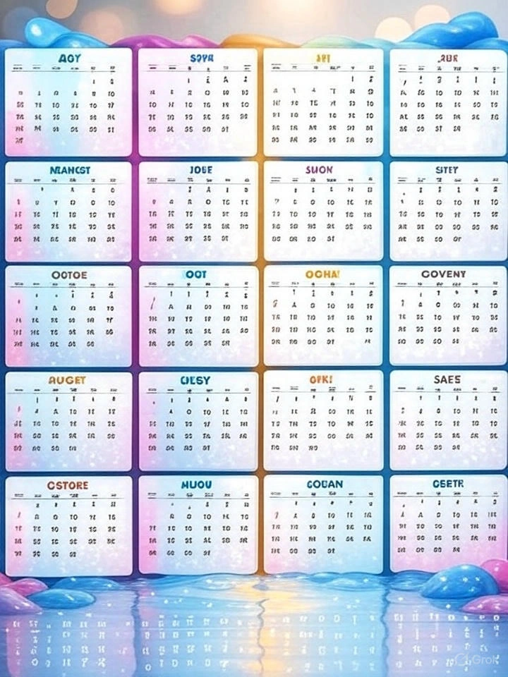 اشهر السنة الميلادية تقويم دقيق