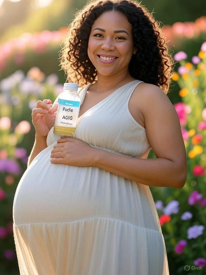 صورة ملونة لحمض الفوليك للحامل مع نصائح صحية، مثالية لجميع الدول